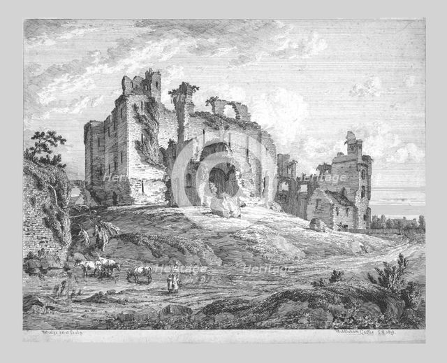 Middleham Castle, c1819. Creator: Metcalfe.