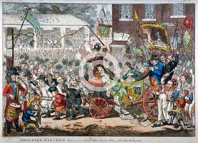 'Middlesex-election, 1804. A long pull, a strong pull and a pull all together', 1804. Artist: James Gillray