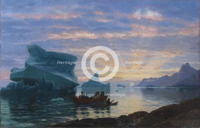 Midnight at the coast of Greenland, 1872. Creator: Rasmussen, Carl (1841-1893).
