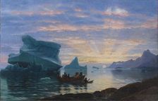 Midnight at the coast of Greenland, 1872. Creator: Rasmussen, Carl (1841-1893)