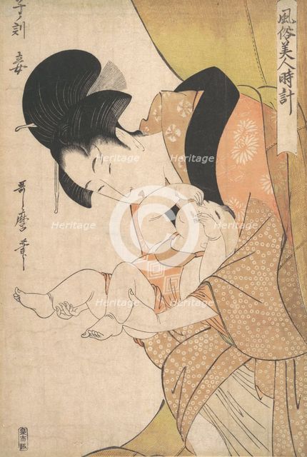 Midnight: Mother and Sleepy Child, 1790. Creator: Kitagawa Utamaro.