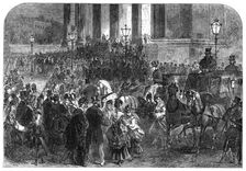 Midnight mass at the Madeleine, Paris, on Christmas Eve, 1870. Creator: Unknown