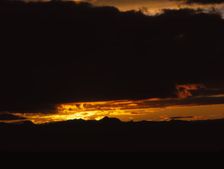 Midnight sky at Herdubreidarlindir in Summer, Iceland, 20th century. Artist: CM Dixon