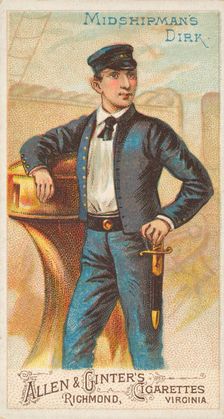 Midshipman's Dirk, from the Arms of All Nations series (N3) for Allen & Ginter Cigarettes ..., 1887. Creator: Allen & Ginter