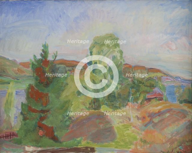 Midsummer. Landscape, 1935. Creator: Thorvald Erichsen.