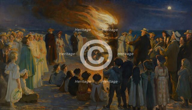 Midsummer's Eve Bonfire on Skagen's Beach , .