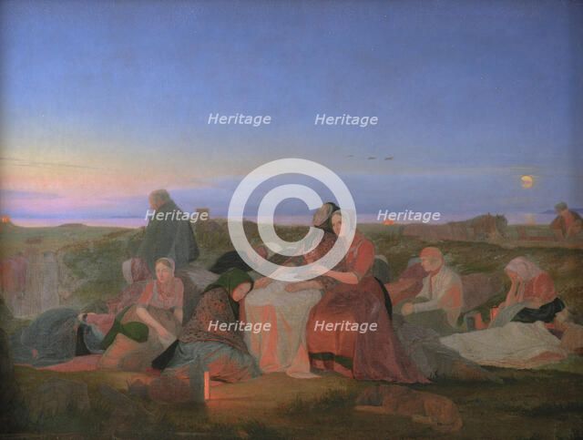 Midsummer's Eve. Sick People Asleep upon the Grave of St. Helena at Tisvilde, 1847. Creator: Jorgen Sonne.
