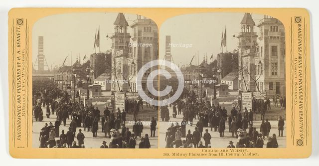 Midway Plaisance from Ill. Central Viaduct, 1887/93. Creator: Henry Hamilton Bennett.