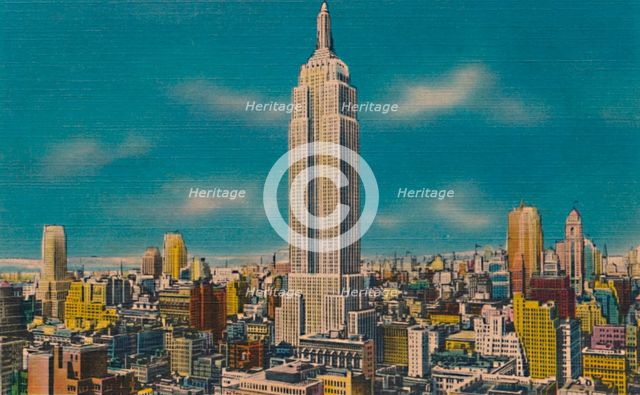 'Midtown Skyline Showing Empire State Building, New York City', c1940s. Artist: Unknown.