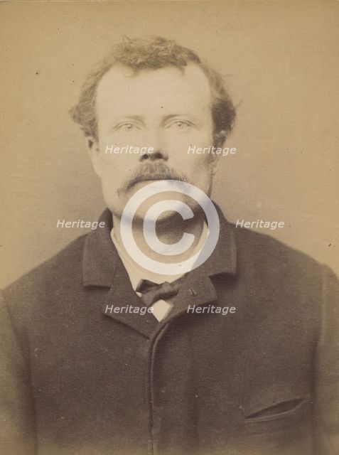 Miel. Eugène, Paul, Léon. 38 ans, né à Creil (Oise). Estampeur. Anarchiste. 2/3/94. , 1894. Creator: Alphonse Bertillon.