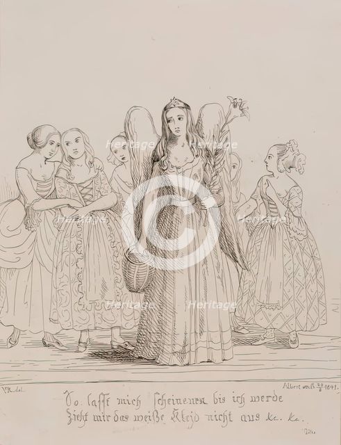 Mignon-from Wilhelm Meister by Goethe, 1841. Creators: Queen Victoria, Prince Albert.