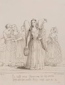 Mignon-from Wilhelm Meister by Goethe, 1841. Creators: Queen Victoria, Prince Albert