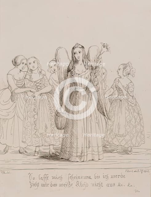 Mignon-from Wilhelm Meister by Goethe, 1841. Creators: Queen Victoria, Prince Albert.