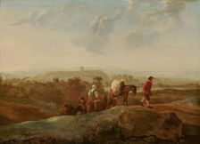 Migrating Peasants in a Southern Landscape, c1660-1680s. Creator: Follower of Aelbert Cuyp