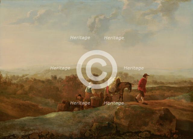 Migrating Peasants in a Southern Landscape, c1660-1680s. Creator: Follower of Aelbert Cuyp.