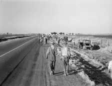 Migratory agricultural workers - cotton hoers, near Los Banos, California, 1939. Creator: Dorothea Lange
