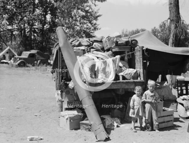 Migratory children living in "Rambler's Park", Yakima Valley, Washington, 1939. Creator: Dorothea Lange.