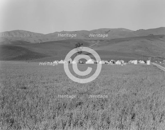 Migratory labor camp in the Santa Clara Valley, near San Jose, California, 1937. Creator: Dorothea Lange.