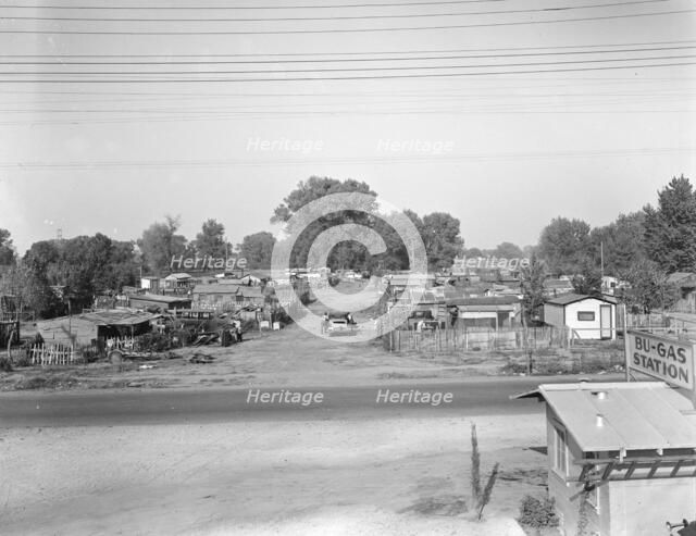 Migrant winter camp on outskirts of Sacramento, California, 1936. Creator: Dorothea Lange.