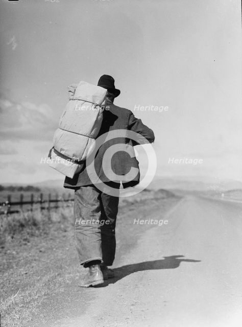 Migrant worker on California highway, 1935. Creator: Dorothea Lange.