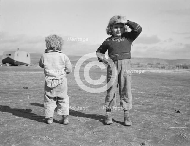 Migrant children, FSA mobile camp, Merrill, Klamath County, Oregon, 1939. Creator: Dorothea Lange.