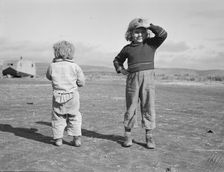 Migrant children, FSA mobile camp, Merrill, Klamath County, Oregon, 1939. Creator: Dorothea Lange