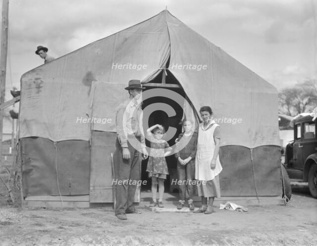 Migrant family in Kern County, California, 1936. Creator: Dorothea Lange.