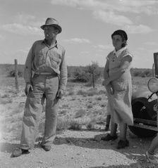 Migrant oil worker and wife near Odessa, Texas, 1937. Creator: Dorothea Lange