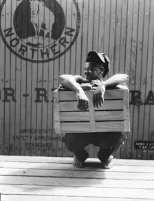 Migrant shed worker, Northeast Florida, 1936. Creator: Dorothea Lange