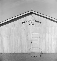 Migrants from the Southwest bring their institutions with them, Salinas Valley, CA, 1939. Creator: Dorothea Lange