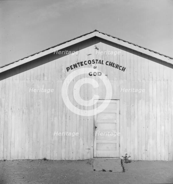 Migrants from the Southwest bring their institutions with them, Salinas Valley, CA, 1939. Creator: Dorothea Lange.