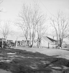 Migrants winter quarters, Farmersville, Tulare County, 1939. Creator: Dorothea Lange