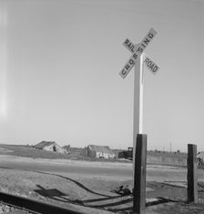 Migrants tents...along the right of way of the Southern Pacific, near Fresno, CA, 1939. Creator: Dorothea Lange
