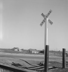 Migrants tents...along the right of way of the Southern Pacific, near Fresno, CA, 1939. Creator: Dorothea Lange
