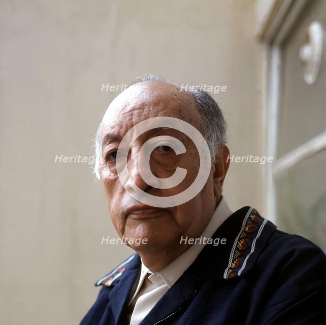 Miguel Angel Asturias, Guatemalan writer (1899-1974), photo 1974.