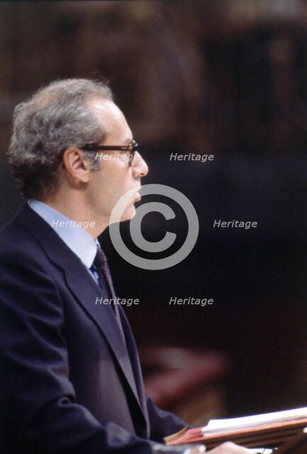 Miguel Boyer (1939 -), socialist politician, portrait 1983.