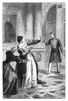 Miiguel I of Portugal (1802-1860) attacking his sister, c1895