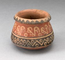 MIiniature Jar with Geometric Motifs and Abstract Birds, A.D. 1450/1532. Creator: Unknown