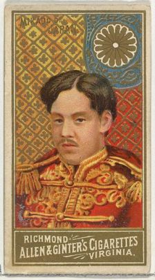 Mikado of Japan, from World's Sovereigns series (N34) for Allen & Ginter Cigarettes, 1889., 1889. Creator: Allen & Ginter