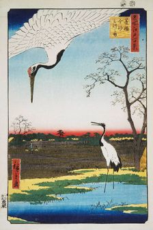 Mikawa Island, Kanasugi, and Minowa (One Hundred Famous Views of Edo), 1856-1858. Creator: Hiroshige, Utagawa (1797-1858)