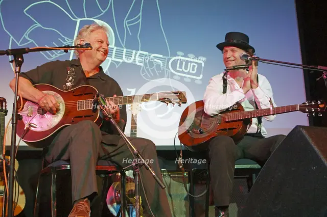 Mike Dowling and Ben Tyzack, Crawley Blues Festival, Hawth, Crawley, West Sussex, Oct 2015. Artist: Brian O'Connor.