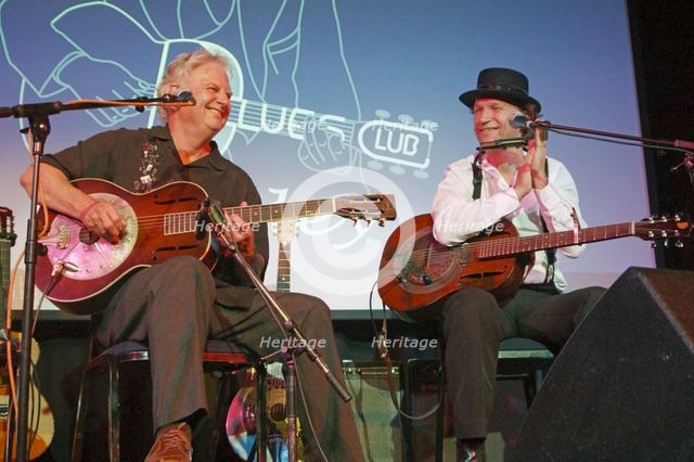 Mike Dowling and Ben Tyzack, Crawley Blues Festival, Hawth, Crawley, West Sussex, Oct 2015. Artist: Brian O'Connor.