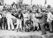 Mike Hawthorn, Giuseppe Farina, Guy Sale, Sir James Scott Douglas 1953 Spa 24 hr race. Creator: Unknown
