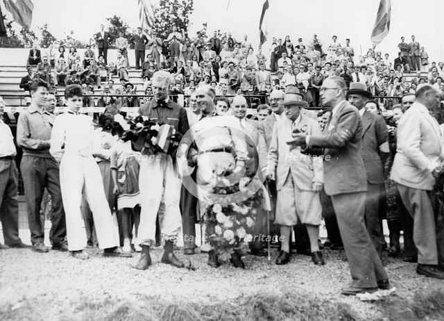 Mike Hawthorn, Giuseppe Farina, Guy Sale, Sir James Scott Douglas 1953 Spa 24 hr race. Creator: Unknown.