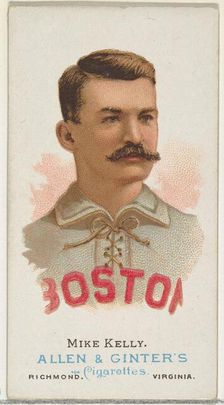 Mike "King" Kelly, Baseball Player, from World's Champions, Series 1 (N28) for Allen & Gin..., 1887. Creator: Allen & Ginter