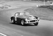 Mike Parkes driving a Ferrari, Brands Hatch, Kent, 1961