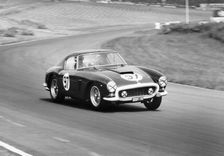 Mike Parkes driving a Ferrari, Brands Hatch, Kent, 1961