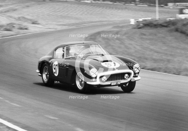 Mike Parkes driving a Ferrari, Brands Hatch, Kent, 1961. Artist: Unknown