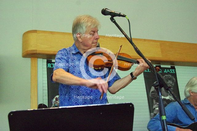 Mike Piggott, Mike Piggott’s Hot Club Trio, The Hawth, Crawley, West Sussex, 20 July 2025. Creator: Brian O'Connor.