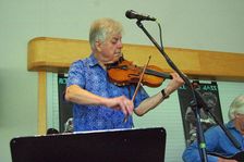 Mike Piggott, Mike Piggott’s Hot Club Trio, The Hawth, Crawley, West Sussex, 20 July 2025. Creator: Brian O'Connor